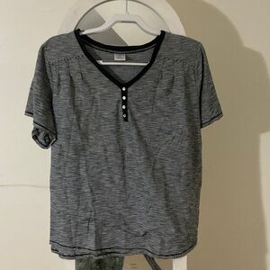 Croft & Barrow Black and White Striped Short Sleeve Tee